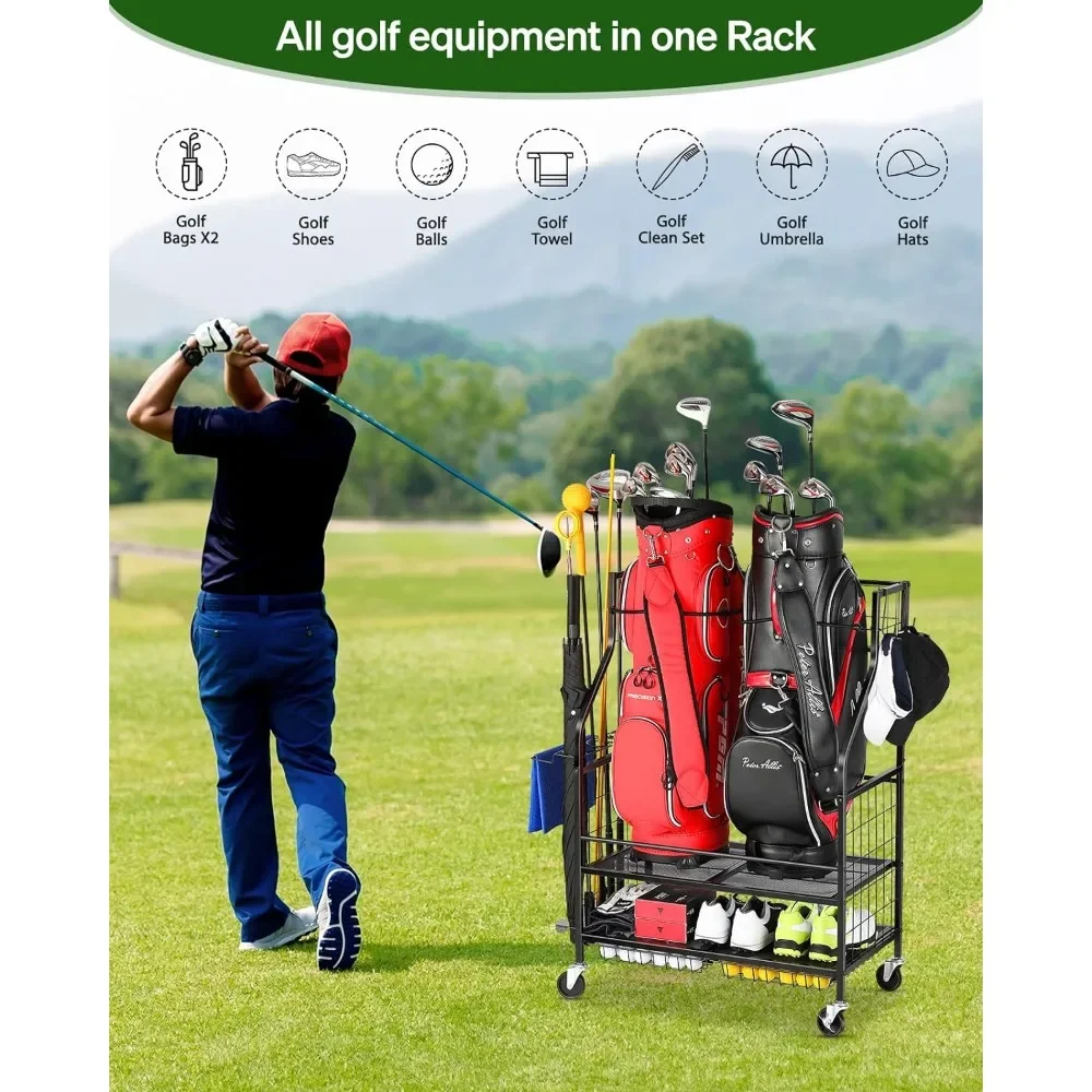 Golf Equipment Garage Organizer - -Bag Storage Garage Organizer- Golf Bag