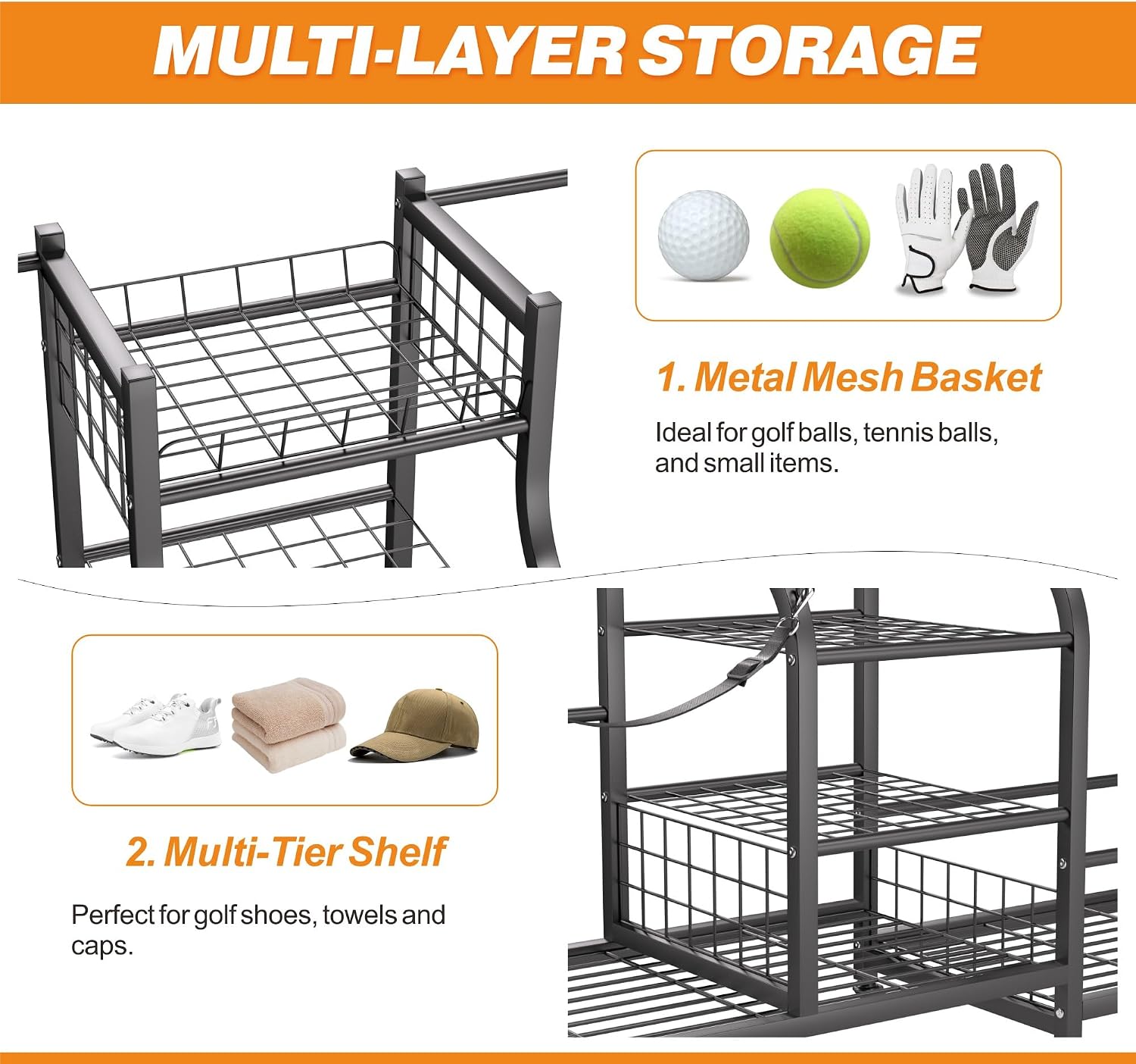 Golf Bag Storage Rack Organize - Golf Equipment Garage Organizer review and price