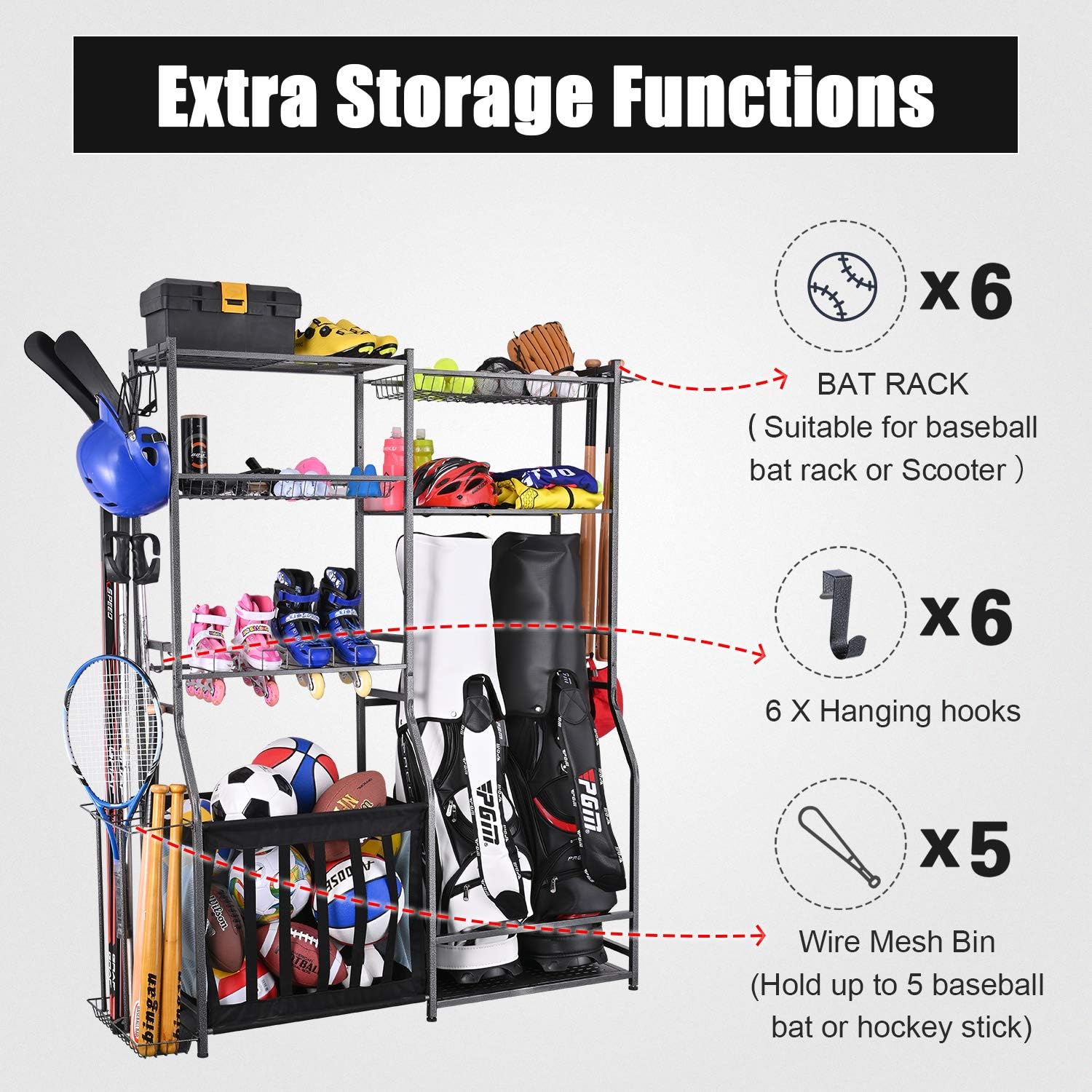 Garage Sports Equipment Storag - Golf Equipment Garage Organizer review and price
