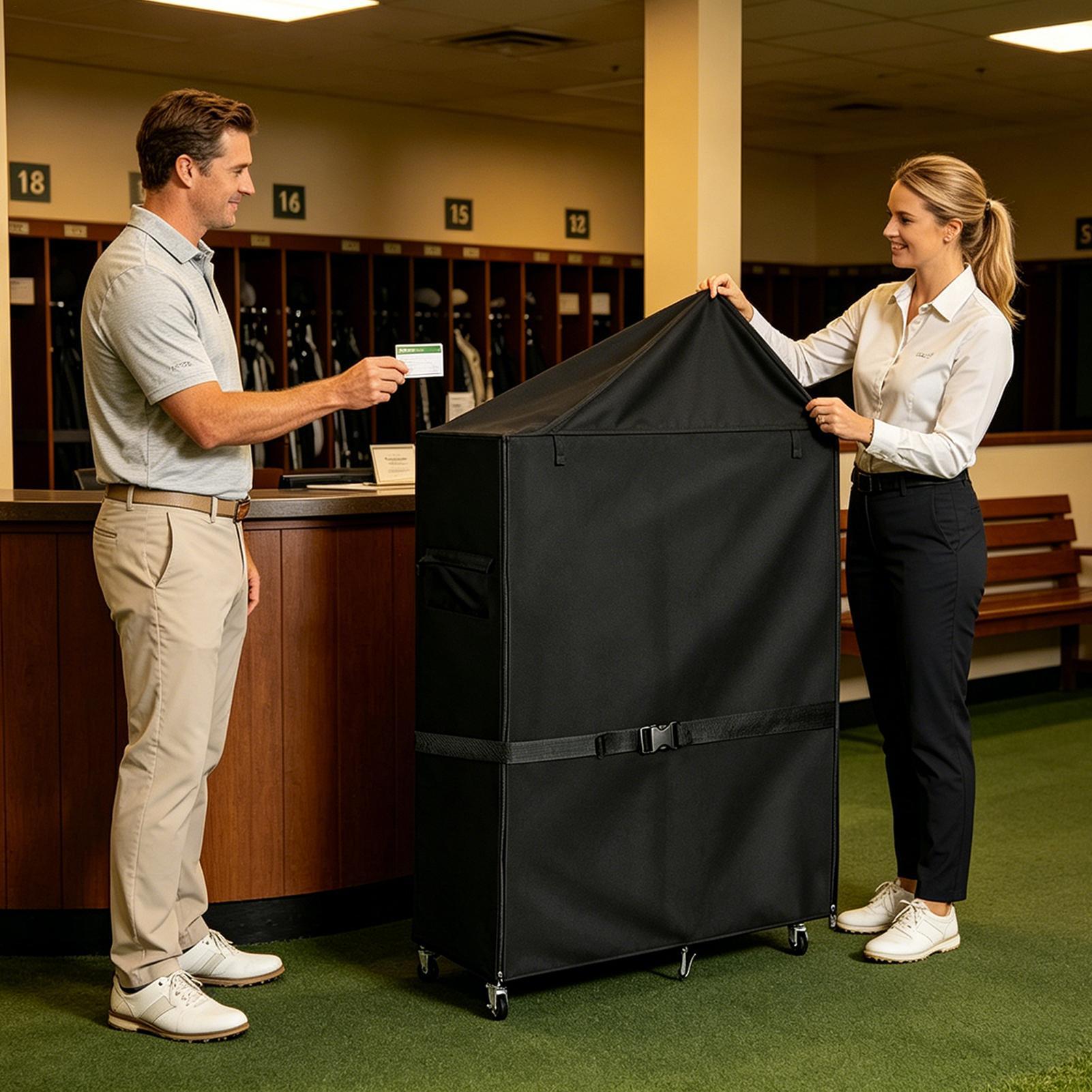 Golf Bag Stand Covers Oxford D - Golf Equipment Garage Organizer review and price