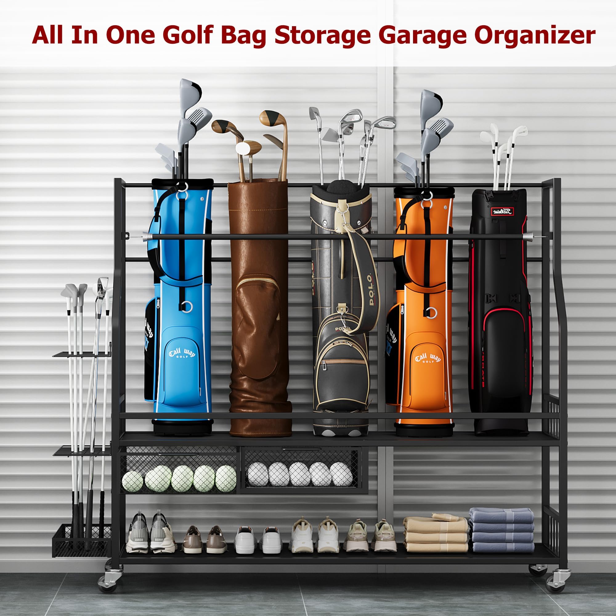 Golf Bag Storage Organizer for - Golf Equipment Garage Organizer review and price
